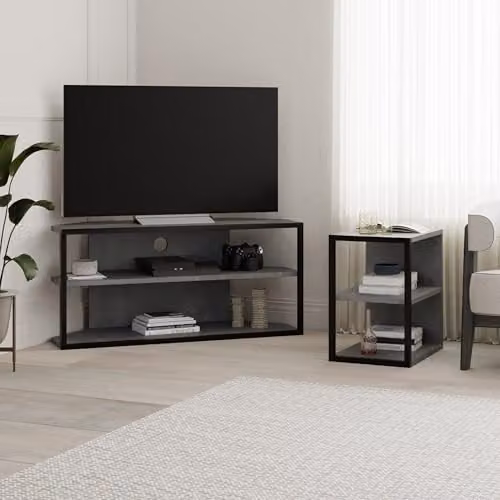 Decortie Echo Modern TV Unit in Mid Grey – 6