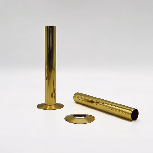 Lux Heat Polished Brass 130mm Pipe Sleeving Kit