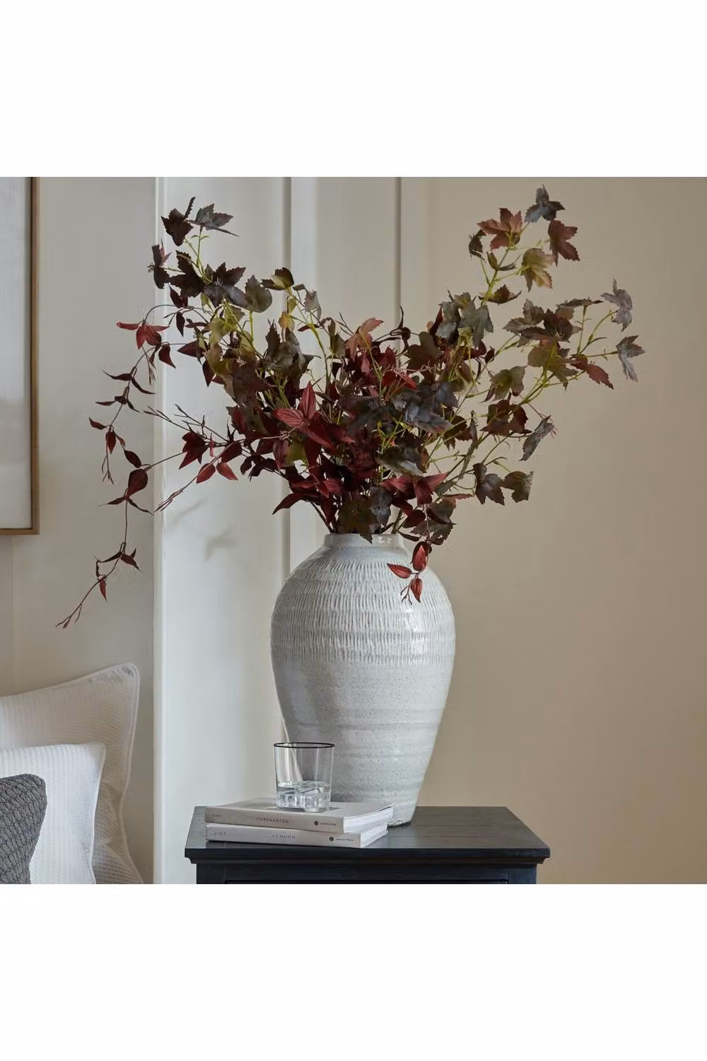 KDMD Kemi Medium Olpe Vase, White Ceramic Round Floral Display Piece – 2