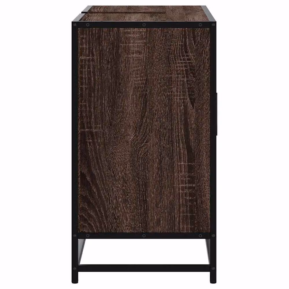 Berkfield Home Brown Oak Bathroom Sink Cabinet W/D/H: 80 x 33 x 60 cm – 5