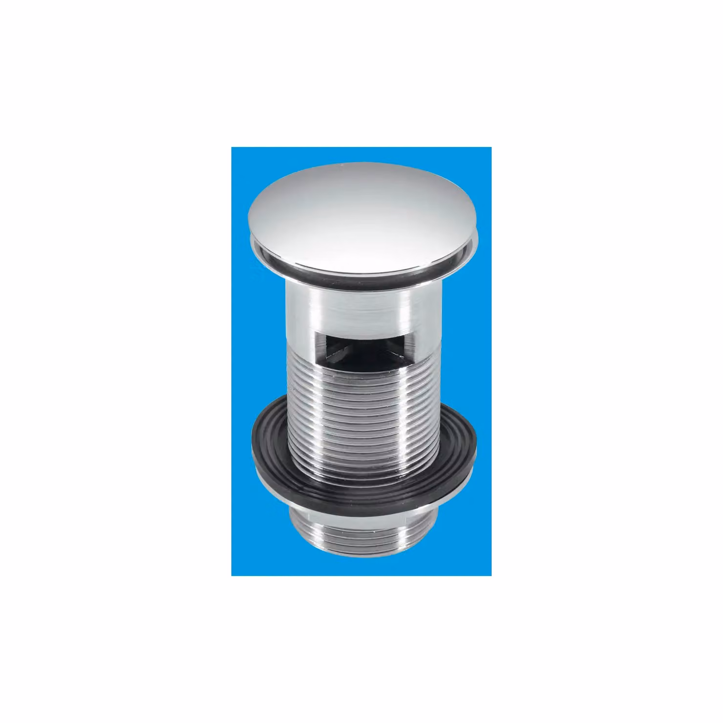 McAlpine Silver Chrome Plated Brass Slotted Clicker Basin Waste with Mushroom Top, 1.25 inch – 2