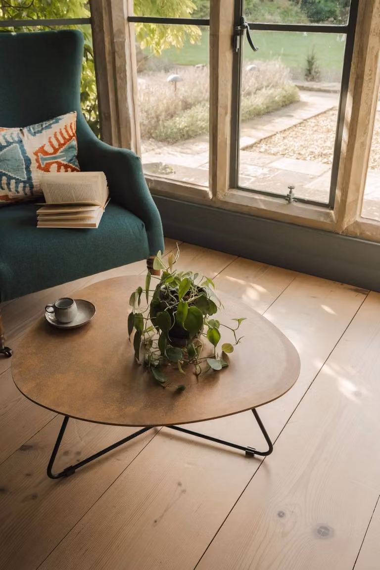 Statement Furniture Bergen Modern Nesting Coffee Table Set in Gold with Irregular Egg Shape Top, W78.5 x D68.5 x H32 cm