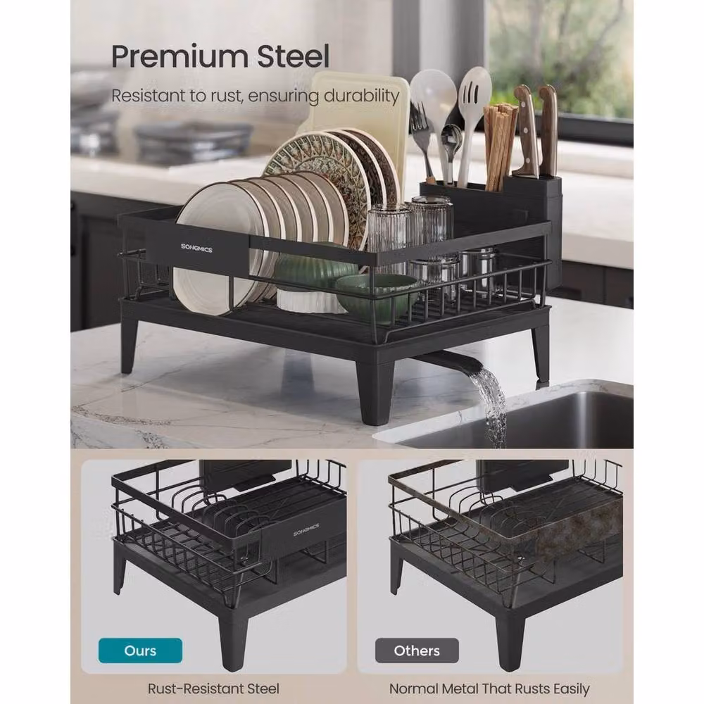 Kelvenix Black Dish Drainer Rack for Kitchen Counters – 3