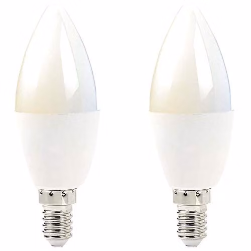 Loops 2x WiFi Colour Change LED Light Bulbs, 4.5W E14 Candle Filament, Dimmable White and Multicolour Smart Lamps with Timer and Voice Control – 1