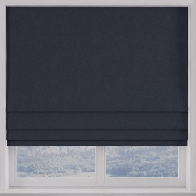 Terrys Kansai Plain Made to Measure Blackout Roman Blind in Blue Denim