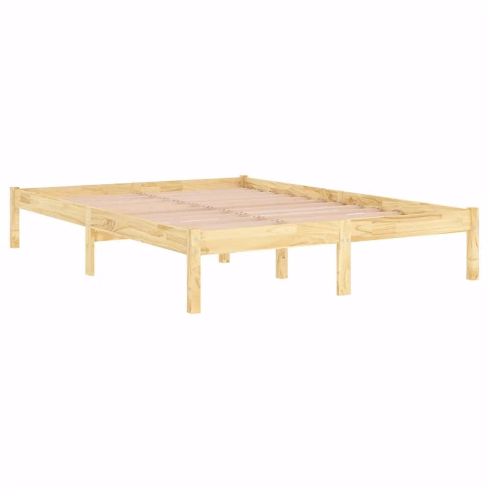 Berkfield Home Solid Wood Pine Double Bed Frame in Brown, W: 135 cm, L: 190 cm