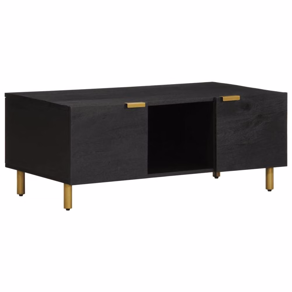 Berkfield Home Modern Black Rectangular Coffee Table in Engineered Wood, W: 100 cm, D: 54 cm, H: 40 cm – 2