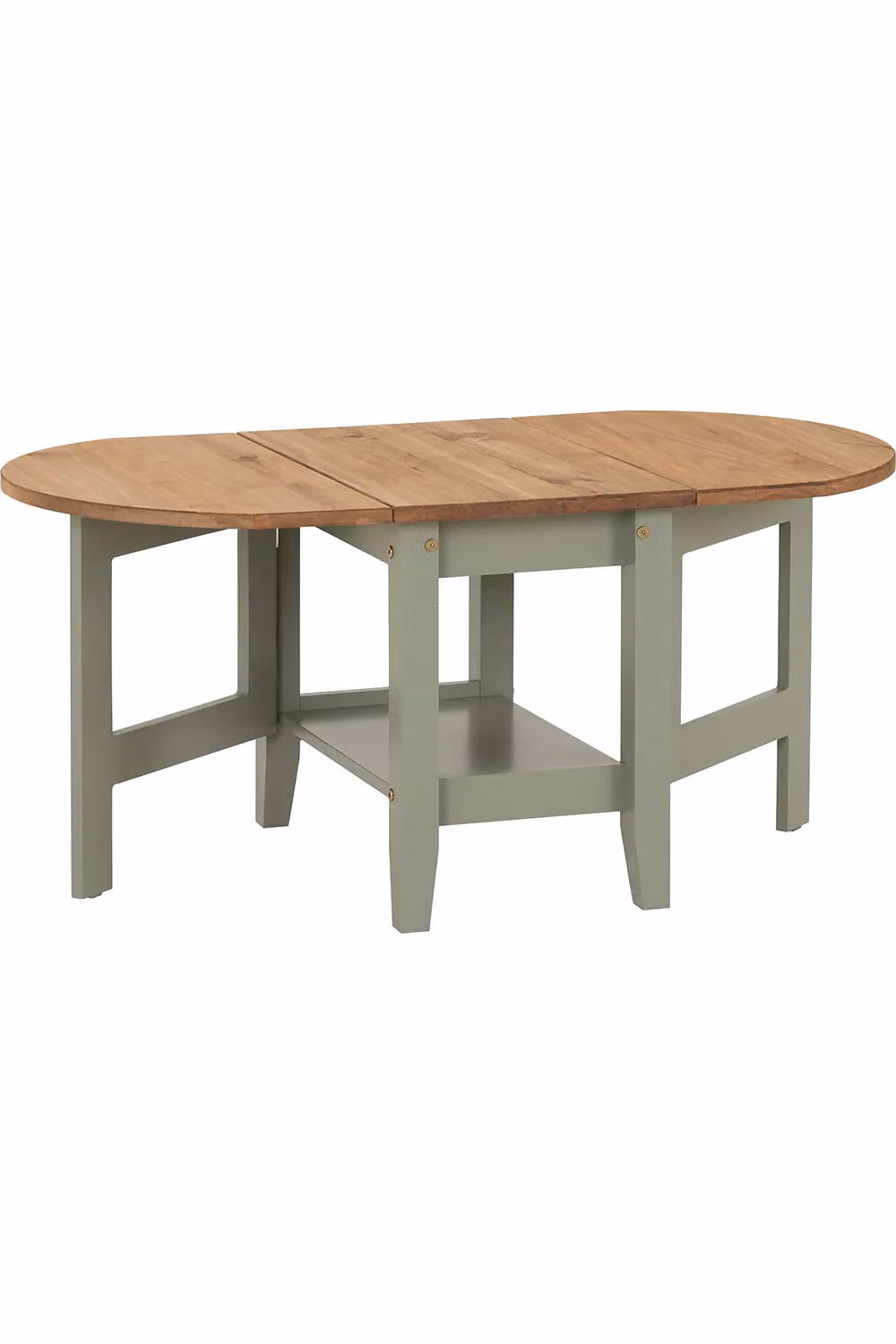 Seconique Santos Modern Drop Leaf Coffee Table in Green and Pine Wood – 2
