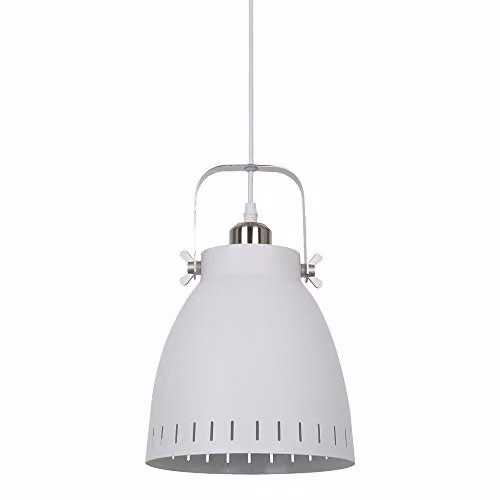 Netlighting Industrial and Retro Hanging Pendant in White and Silver with E27 Socket