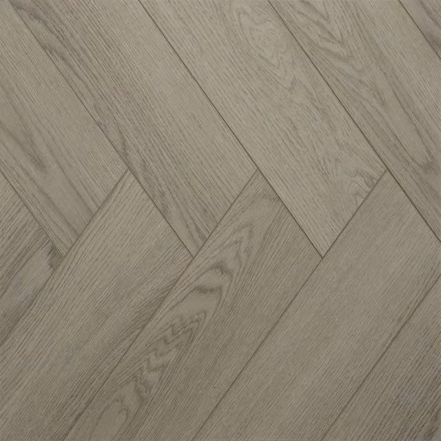 FirmfitOSH Herringbone Wood Effect Click Lock Luxury Vinyl Tile in Grey, 7.5mm