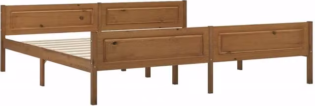Berkfield Home Modern Solid Pinewood Bed Frame, Brown, 200 x 200 cm