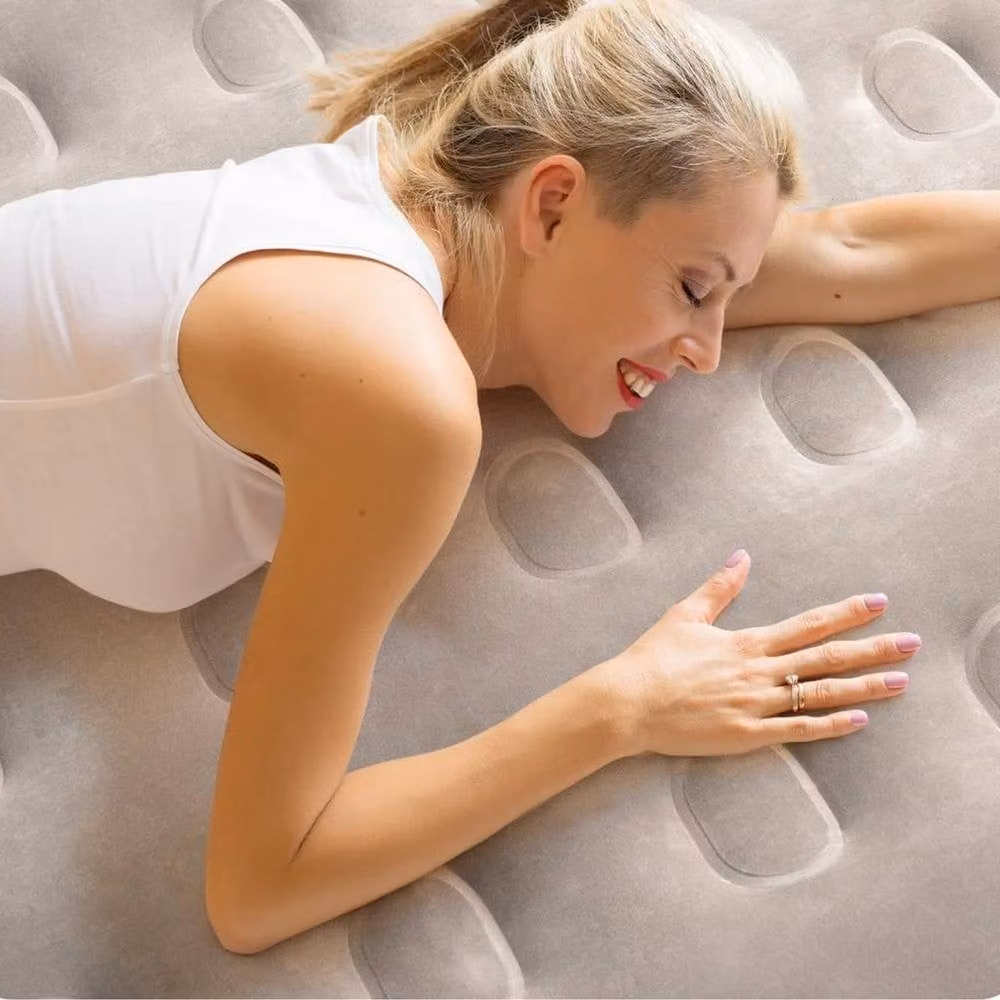 Trendi Single High Inflatable Air Mattress with Built-In Pump, Beige, W: 96 cm, L: 195 cm, H: 46 cm – 9