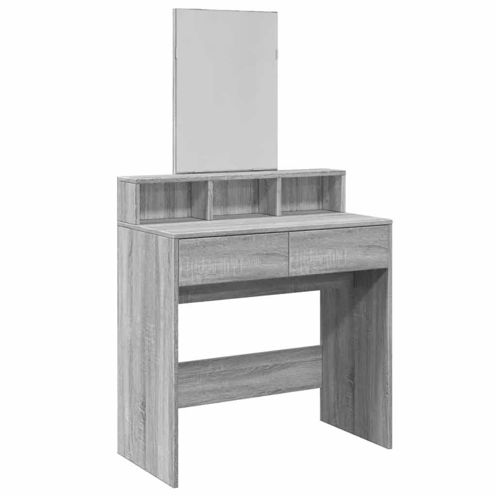 Berkfield Home Dressing Table with Mirror in Grey Sonoma, W: 80 cm, D: 41 cm, H: 144.5 cm – 2