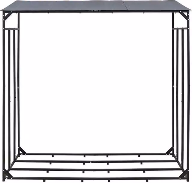 KORVIXA Metal Firewood Rack in Anthracite Black, Height: 176 cm – 1