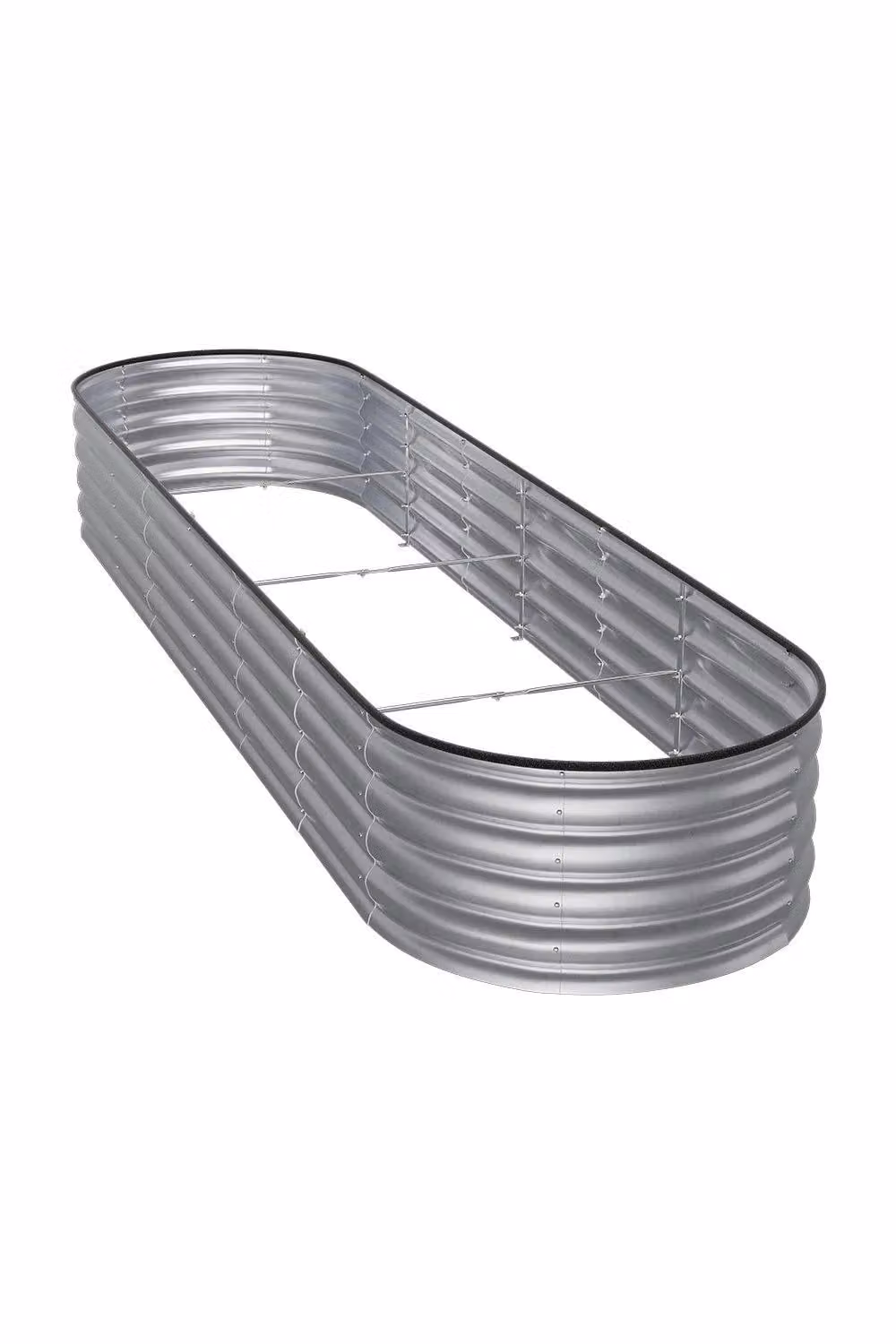 Garden Sanctuary Silver Metal Round Raised Garden Bed for Flowers and Plants, W: 80 cm, D: 42 cm