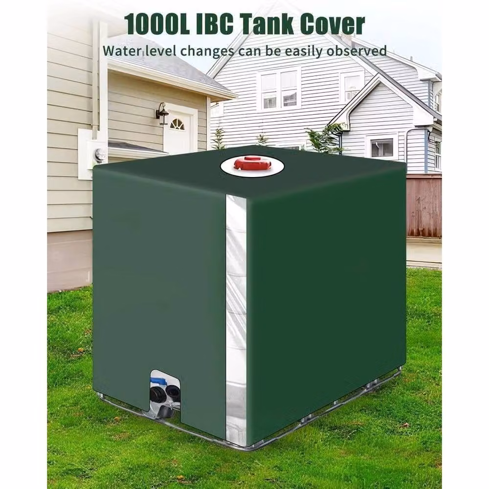 FLAVORA Waterproof Resistant IBC Container Cover, Green, 0.6m2 – 4