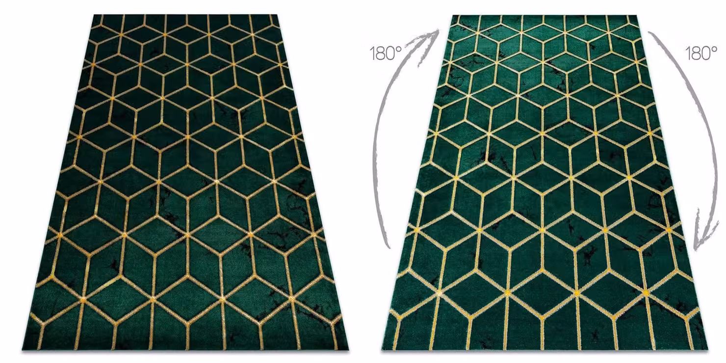 RugsX Emerald Green Geometric Rectangular Rug W: 80 cm, L: 150 cm – 2