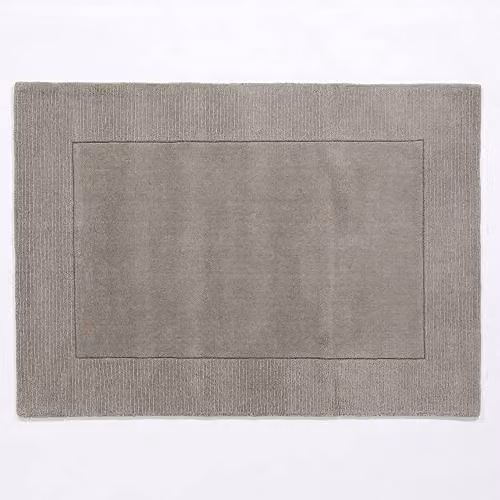 Esselle Home Esme Silver Grey Wool Rectangular Rug W: 200 cm, D: 290 cm