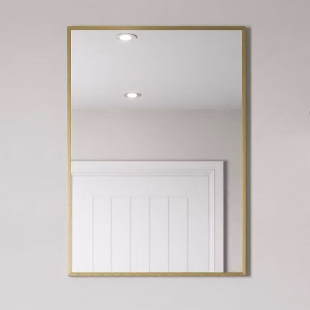 Bathwell Modern Rectangular Wall Mirror in Gold