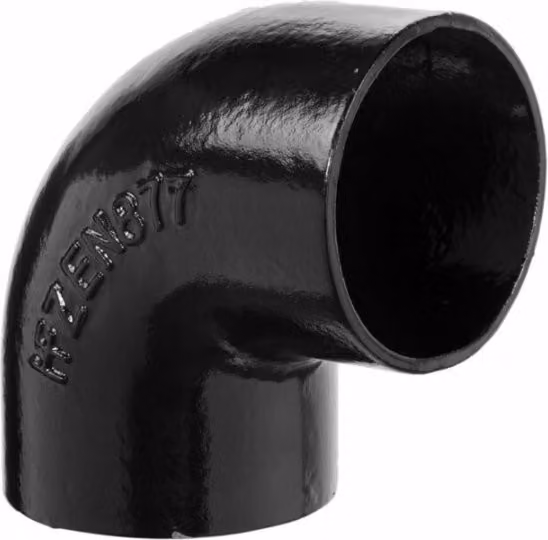 Hargreaves Traditional Express Push Fit Cast Iron Soil Bend, 90 Degree, Black or Grey