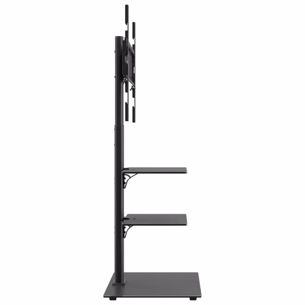 Berkfield Home Modern 3-Tier Corner TV Stand in Black with Glass and Metal Finish, W/D/H: 128.5 x 66.0 x 38.0 cm – 3