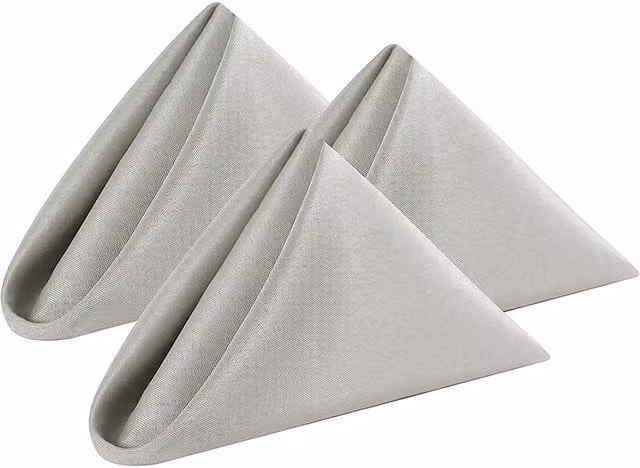 Neel Blue Reusable Polyester Table Napkins, 10 Pack, Grey/Blue, 20 Inch
