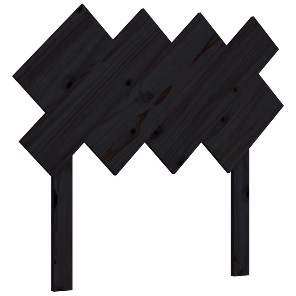 Berkfield Home Beautiful Black Solid Pine Wood Bed Headboard, W: 92 cm, D: 3 cm, H: 81 cm – 2