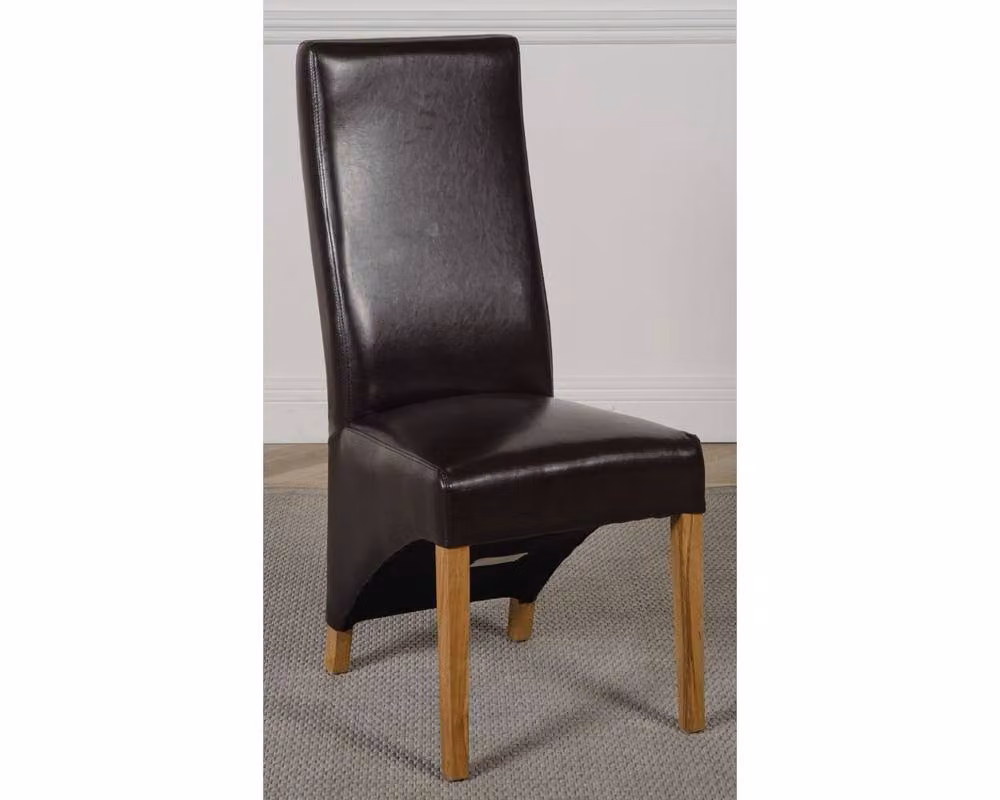 Thats Furniture Kuba Oak Dining Table and 6 Lola Brown Leather Chairs Set, W: 180 cm, D: 90 cm – 7