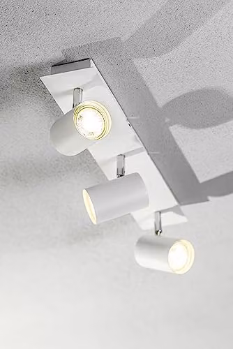 CGC Lighting White Triple GU10 LED Ceiling Bar Light with Three Adjustable Heads
