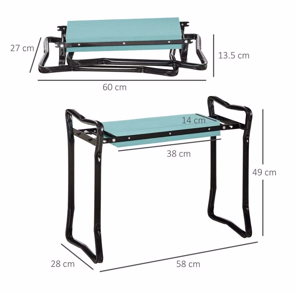 STILVORA Foldable Steel Frame Garden Kneeler Seat in Green – 3