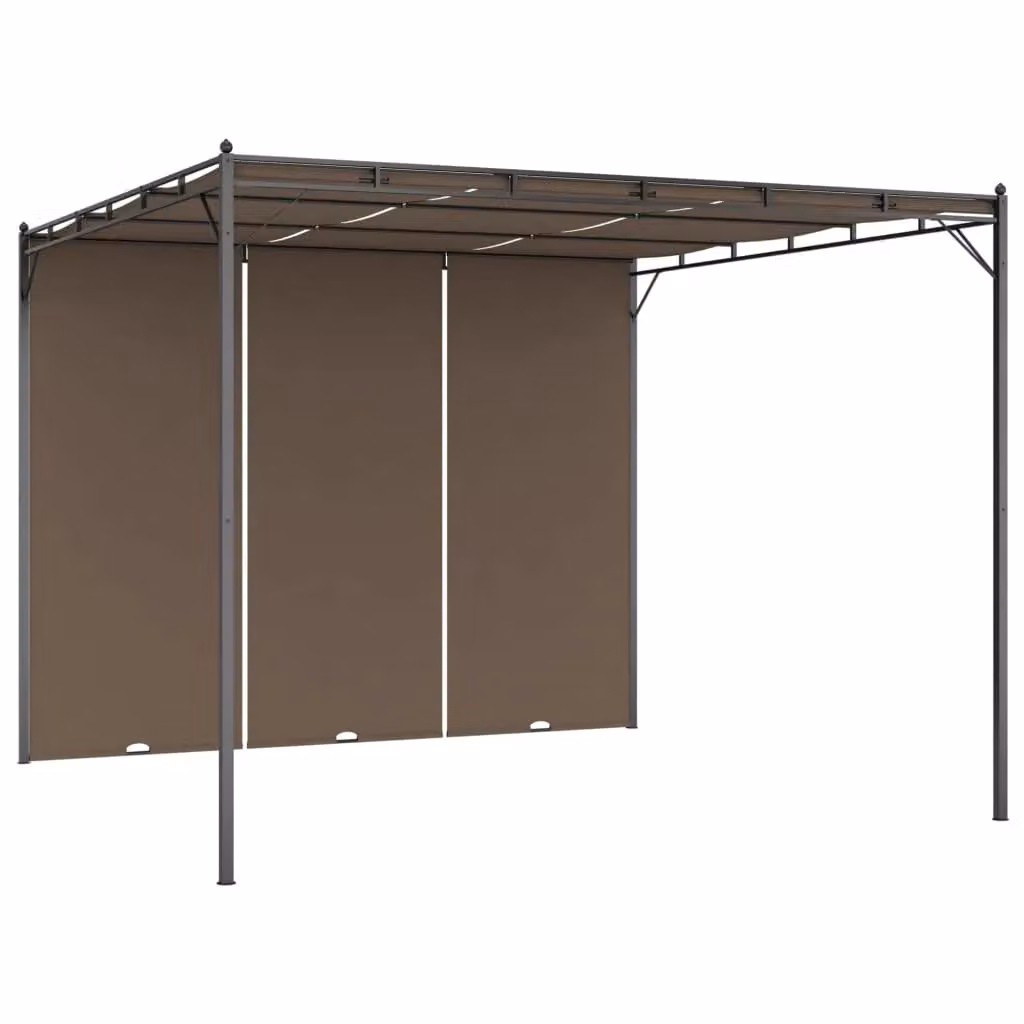 Berkfield Home Garden Gazebo with Side Curtain, Beige, W/D/H: 300 x 300 x 225 cm – 2