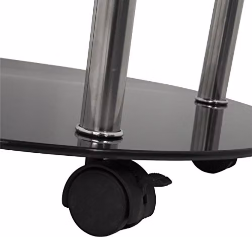AVF T62 Living Room Occasional Table with 2 Shelves, Black Glass and Chrome Legs – 4