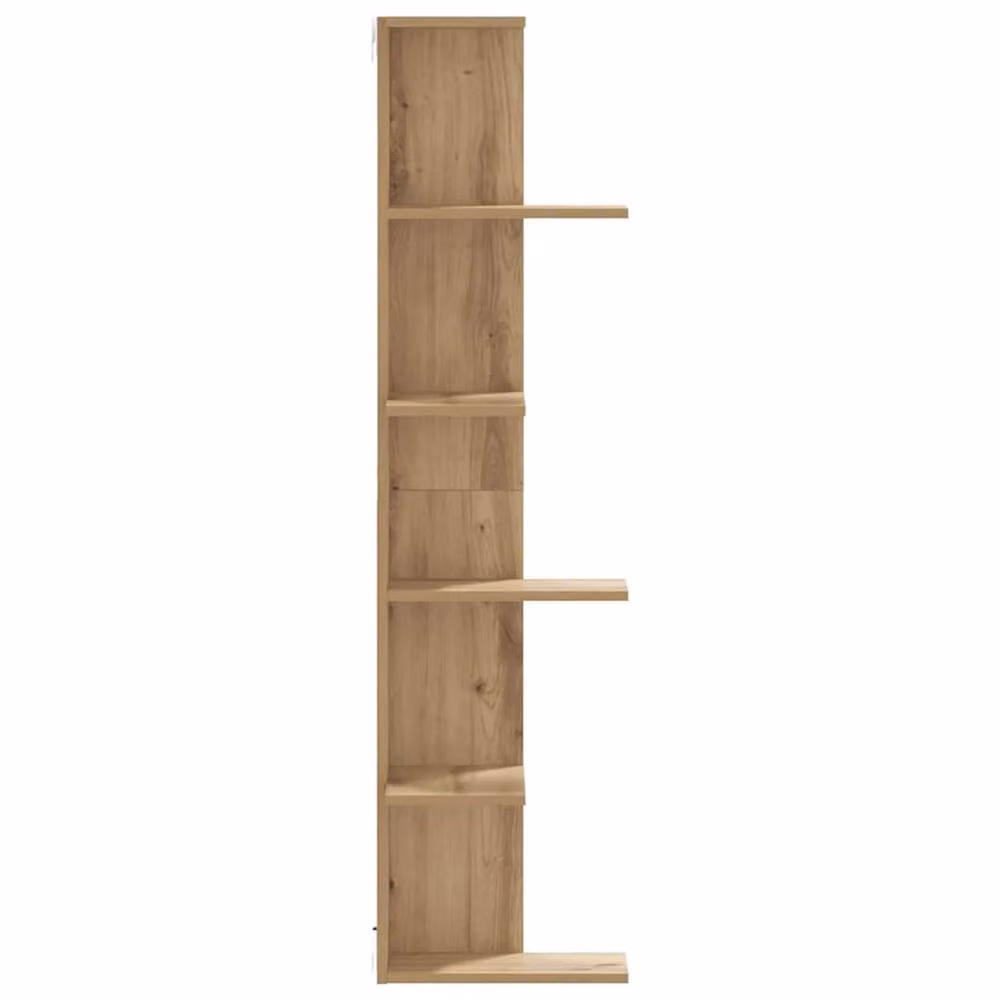 Berkfield Home Artisan Oak Wall Corner Shelf, Brown, W/D/H: 36.5 x 36.5 x 140 cm – 2