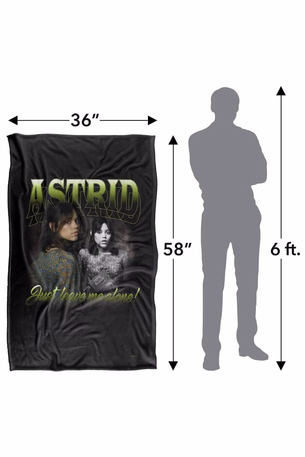 LOGOVISION Beetlejuice Beetlejuice Astrid Homage Super Soft Silky Touch Fleece Throw Blanket, Multicolour, W: 91 cm, D: 147 cm – 8