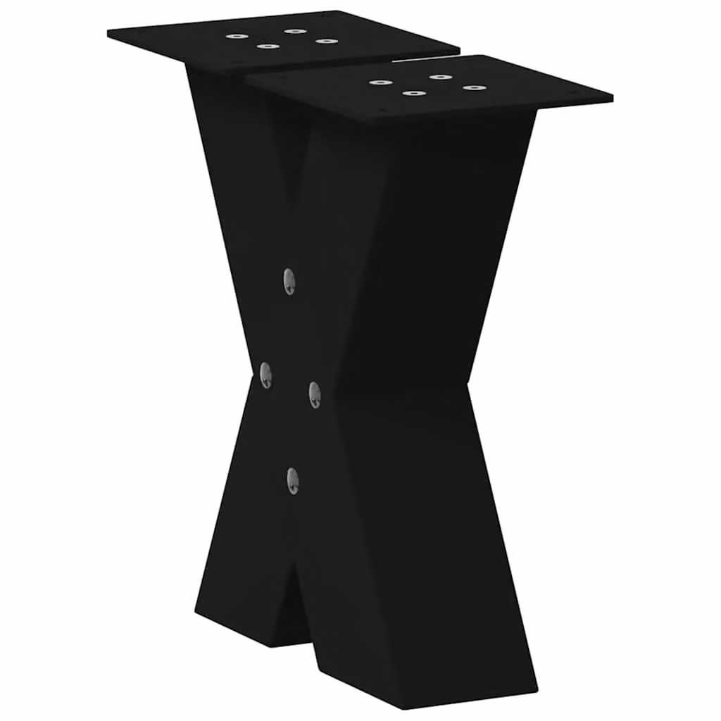 Berkfield Home X-Shaped Coffee Table Legs, 2 Pieces, Black Steel, H: 40 cm, W: 40 cm, D: 30.5 cm – 3