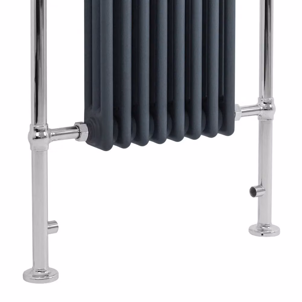 Monstershop Traditional Steel Heated Towel Rail Radiator in Anthracite Grey, W/H: 95 x 66 cm – 7