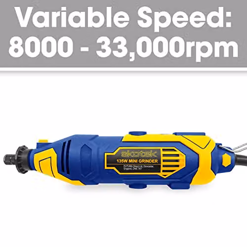 Skotek 135W Corded Rotary Tool with 80pc Accessory Set and Variable Speed – 9