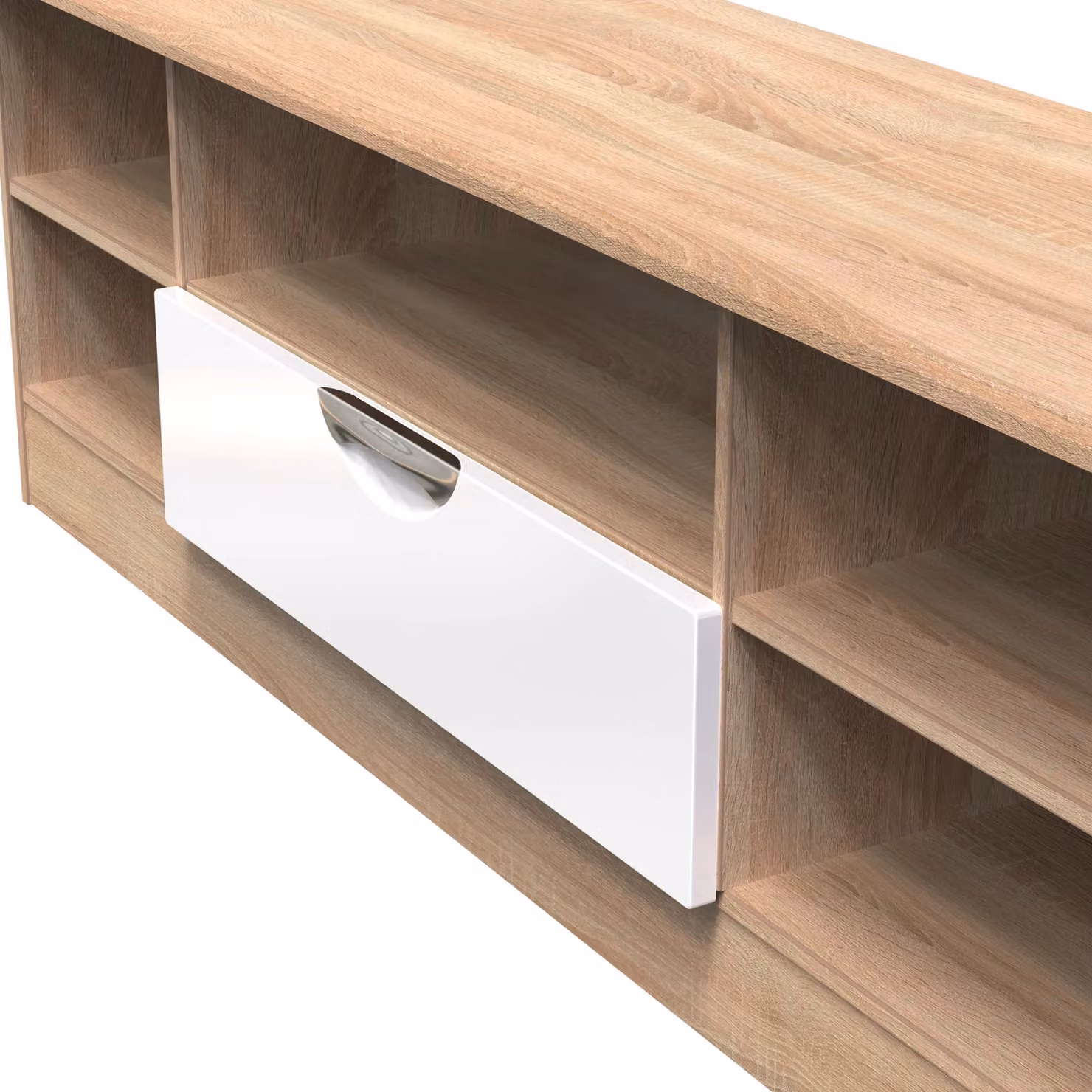 Ready Assembled 2 U Holborn Wide 1 Drawer TV and Media Unit in White – 3