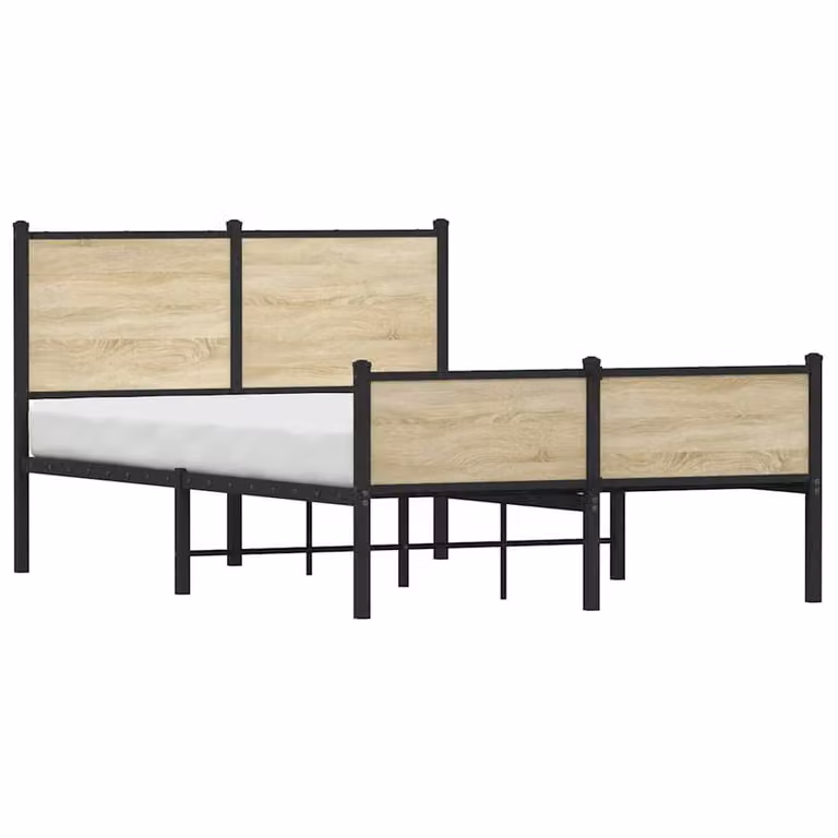 Berkfield Home Metal Bed Frame in Black, W/D/H: 120 x 200 cm, Small Double