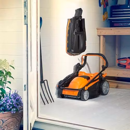 LawnMaster 37cm Electric Lawnmower with Mulching Kit and Collection Bag, Orange – 7