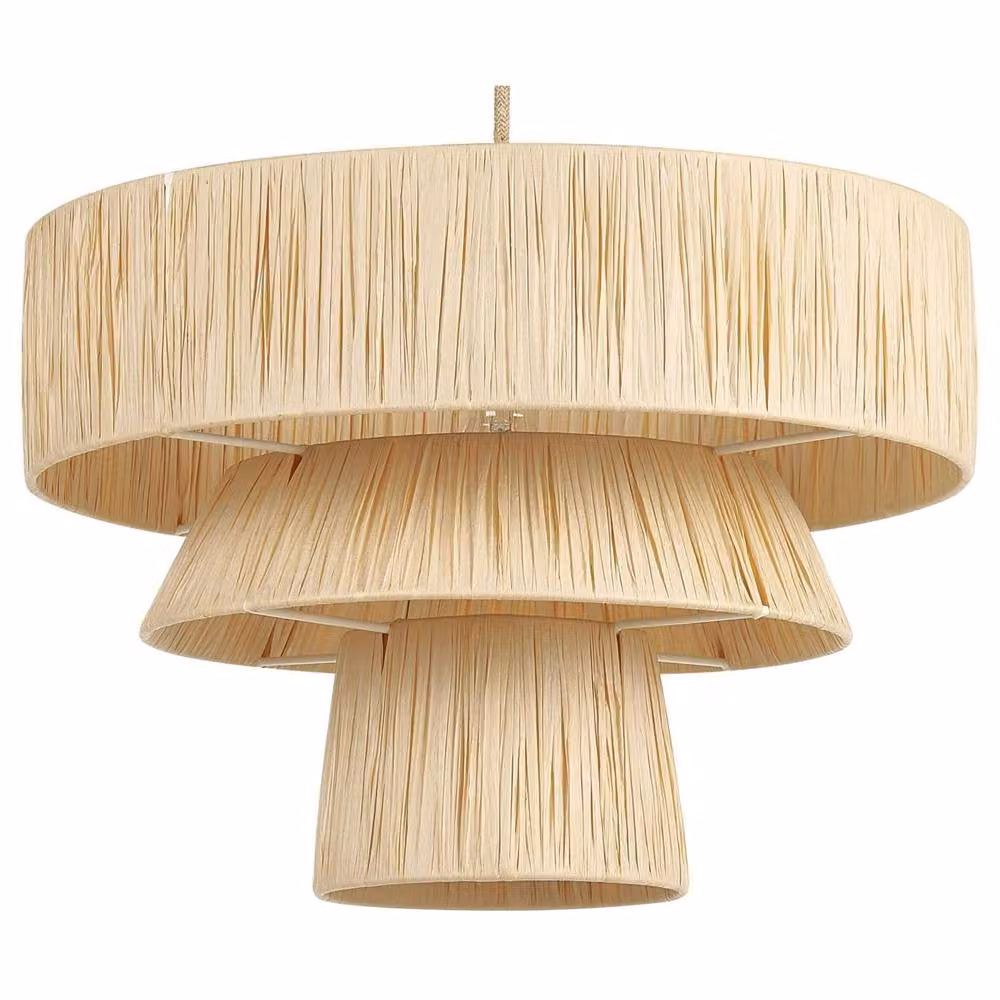Wyld and Coco Japandi Pendant Lamp in Beige with Paper Shade and Hemp Cord – 2