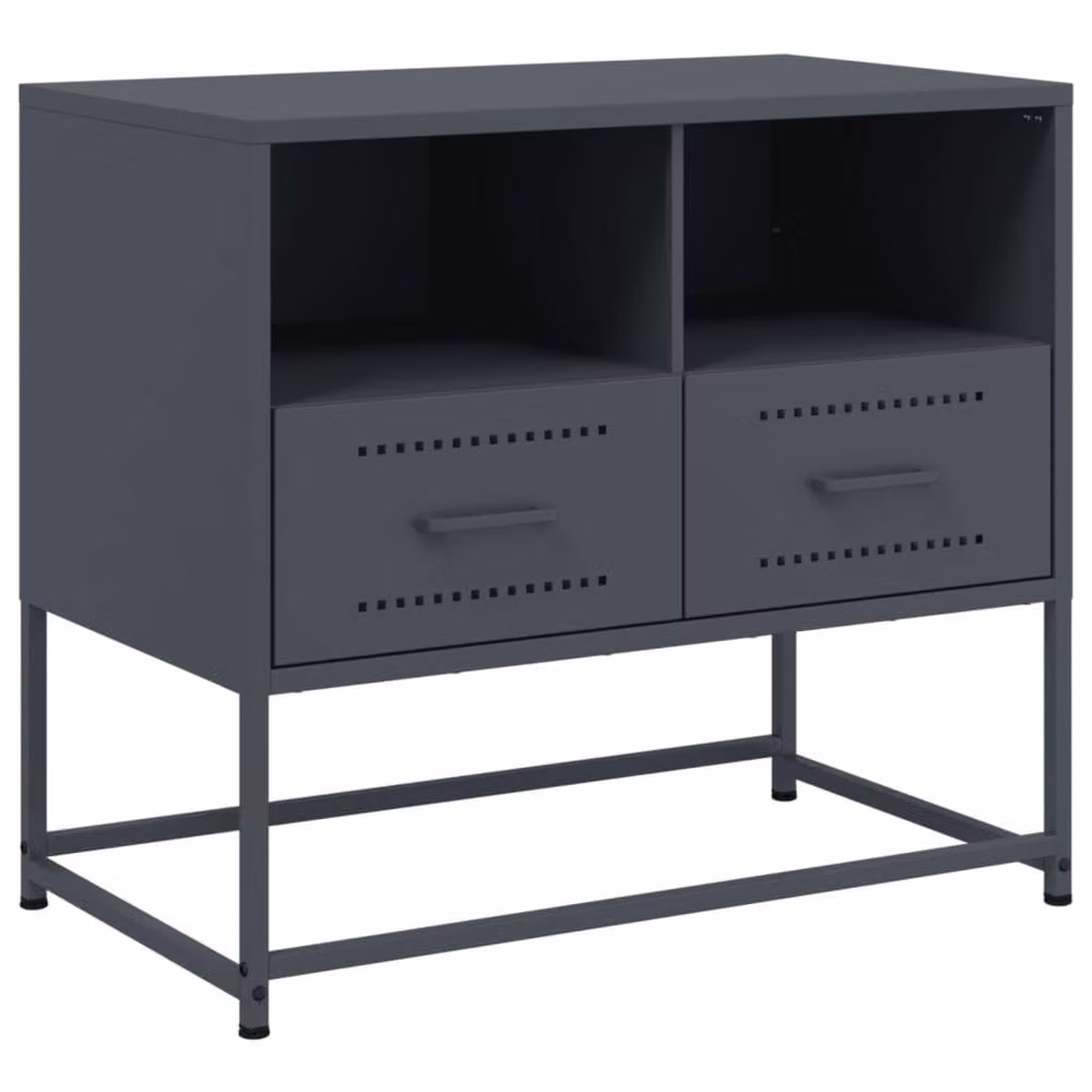 Berkfield Home TV Cabinet in Anthracite Grey Metal, W/D/H: 68 x 39 x 60.5 cm – 3