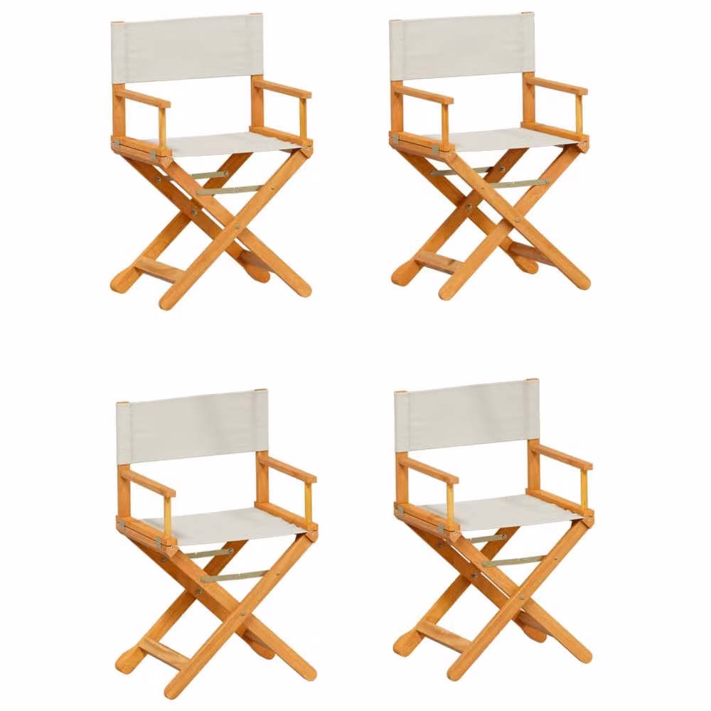 Berkfield Home 4 Piece Folding Acacia Wood Garden Chairs in White – 2