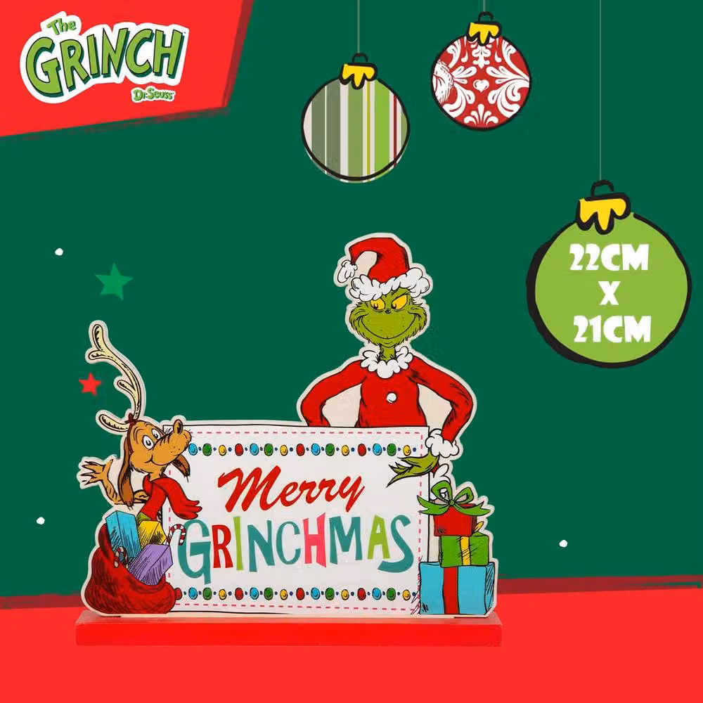 VFM e-Store Grinch 3D Christmas Decoration Figure, Green and Multicolour, W/H: 22 x 21 cm – 2