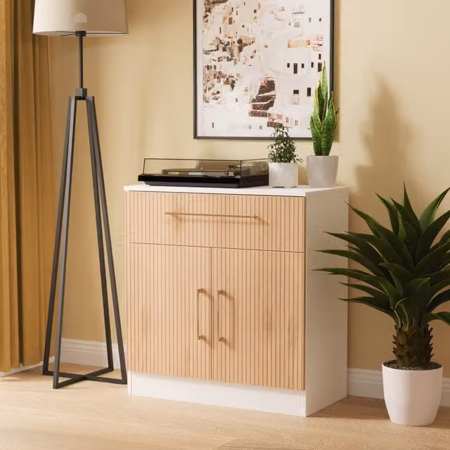 2 U Gloucester Ready Assembled 2 Door 1 Drawer Sideboard in White – 1