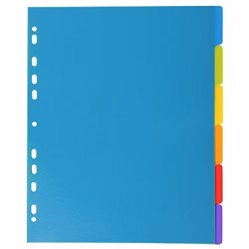 Exacompta Campus PP Dividers for A4+ Documents, 6 Tabbed Parts, Multi-coloured Polypropylene