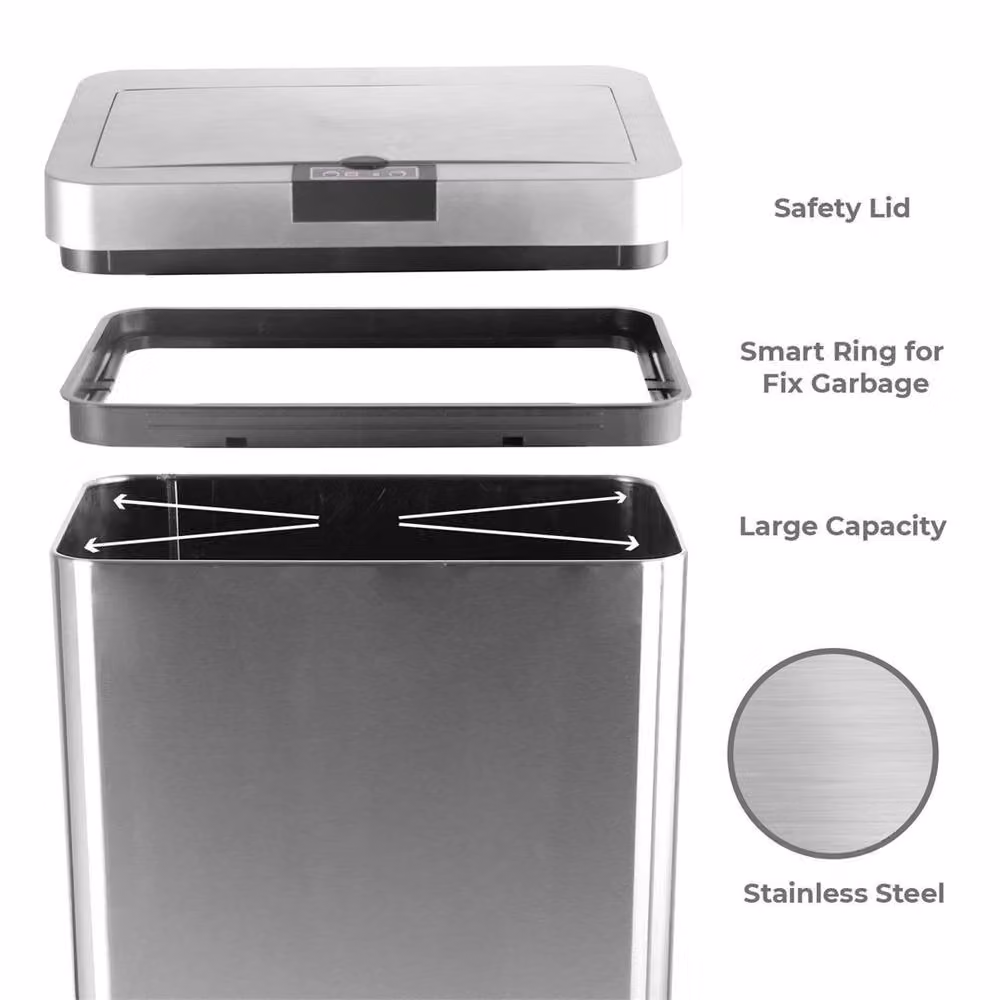 Nordara Automatic Sensor Bin 80L Touchless Motion Sensor Kitchen Bin in Silver – 3