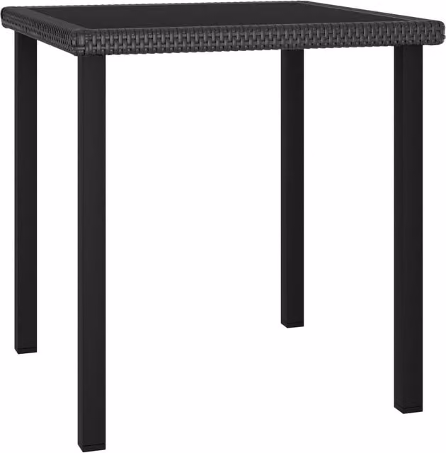 Berkfield Home Modern Black Poly Rattan Garden Dining Table W/D/H: 70 x 70 x 73 cm – 1