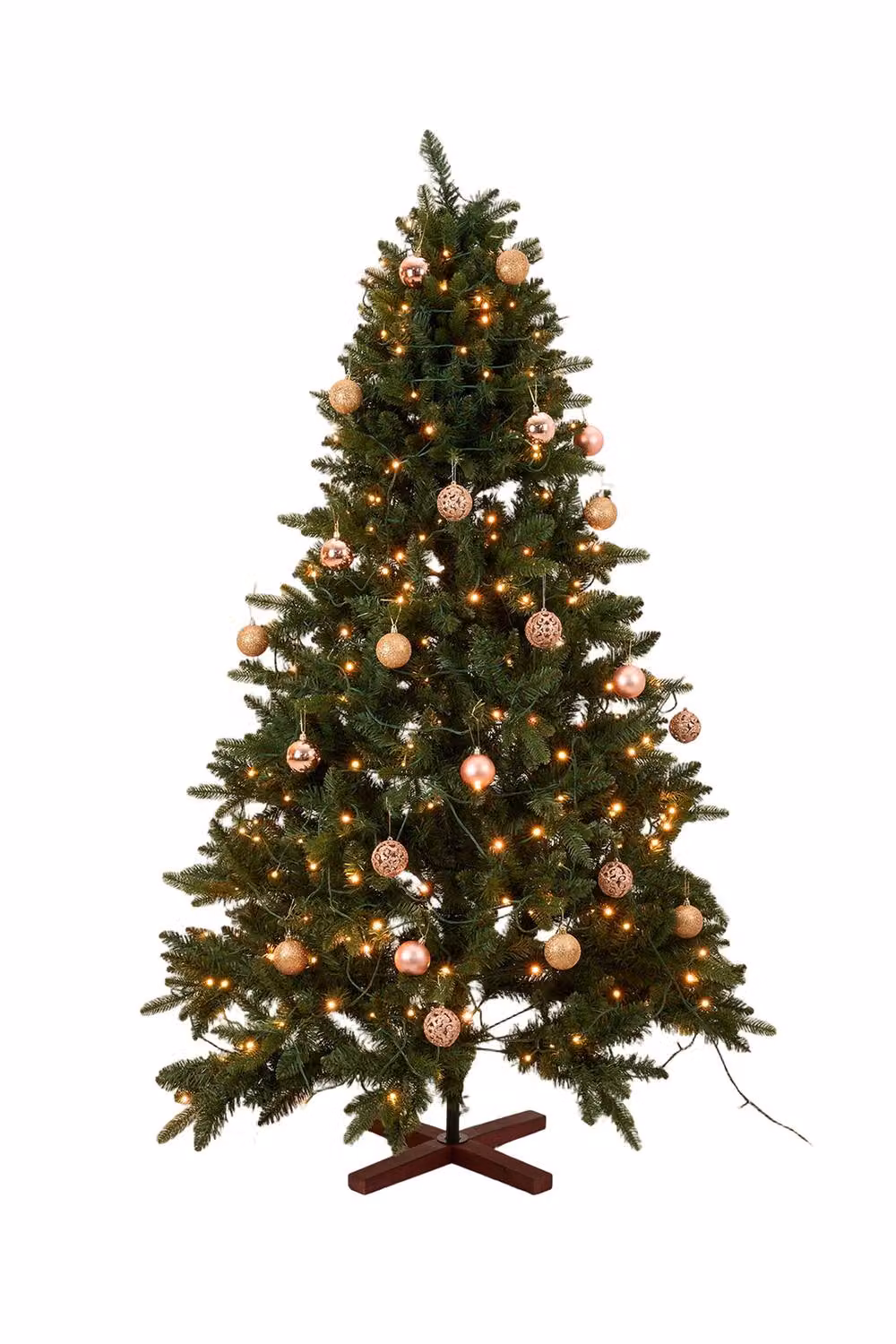 Living and Home 1.2m Artificial Christmas Tree with RGB Lights and Wood Stand in Green – 5