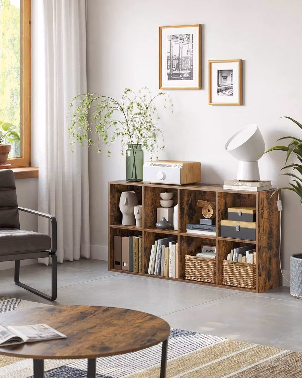 VASAGLE 8 Cube Storage Rack in Brown – 3